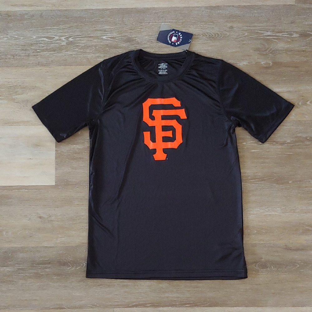 NWT MLB San Francisco Giants Boys 100% Polyester Shirt Black Size XL (18/20)
